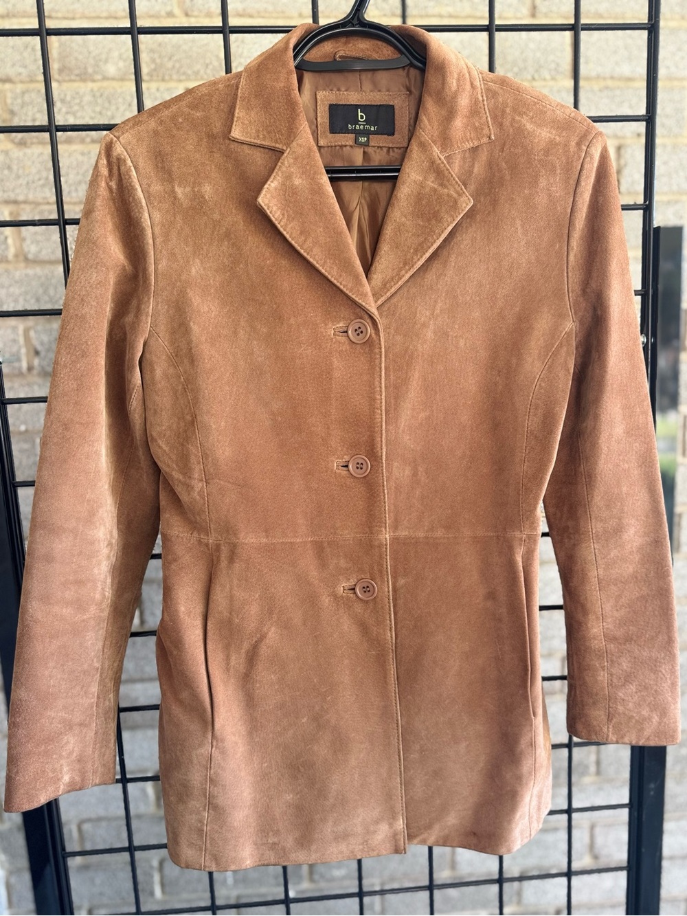 Braemar Women's Suede Button Jacket in Cognac